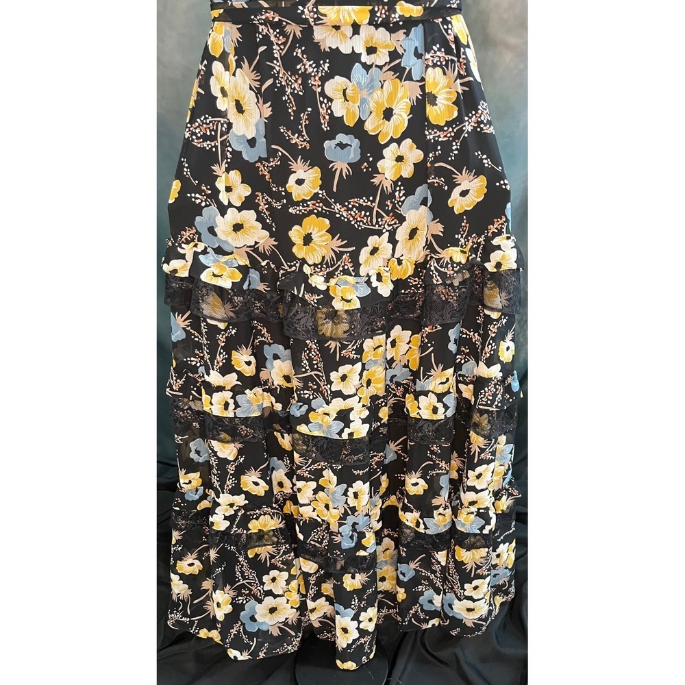 Lauren Ralph Lauren Floral Maxi Dress Black Lace Trim Size‎ 18W Formal Dress NWT - Picture 8 of 12